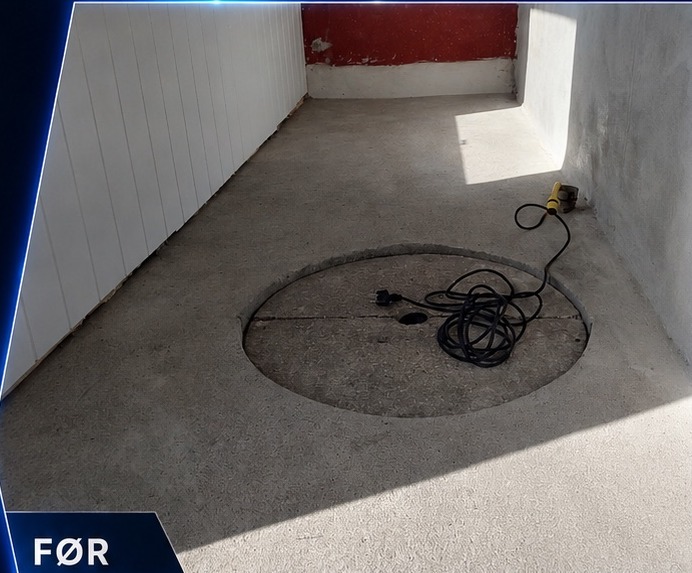 Garage / servicegrav før
