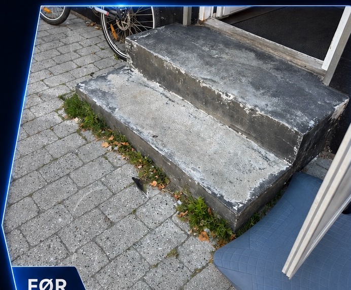 Betontrin før